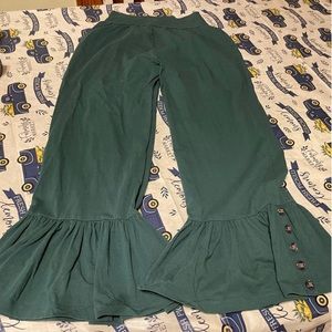 Matilda Jane Green Big Ruffle Pants